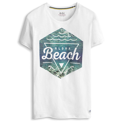 新低！ESPRIT EDC 2016夏男士全棉印花短袖T恤-036CC2K012