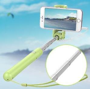 体型小巧！MEIYI 美逸 MY-S6 线控自拍杆 若草绿