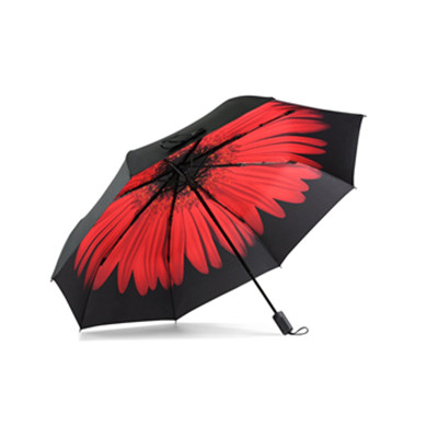 小巧实用！PINKKIWI 三折防晒伞 轻巧便携 红雏菊