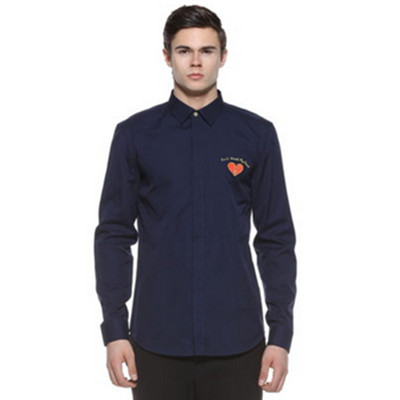 价格不错！TRENDIANO休闲纯棉刺绣字母长袖衬衫3143010440