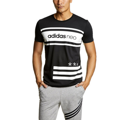 修身帅气！adidas NEO 阿迪达斯运动生活 短袖T恤