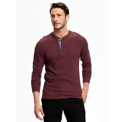 秋季单品！Old Navy男装多色棉质亨利领长袖针织上衣29501