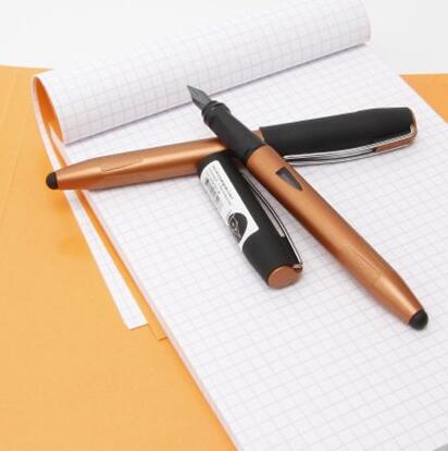 质感轻盈！online 德国 学生钢笔金铜色F尖