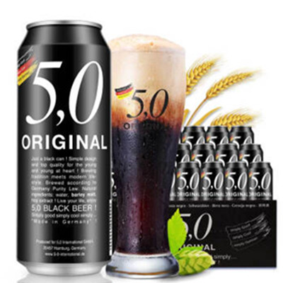 清凉解暑！5.0 ORIGINAL黑啤啤酒500ml*24听