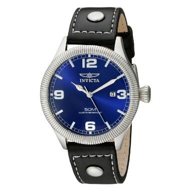 表盘精美！Invicta蓝面铆钉带石英男表1459