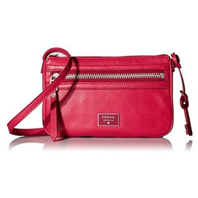 小巧可爱！Fossil 化石Dawson 女士真皮斜挎包
