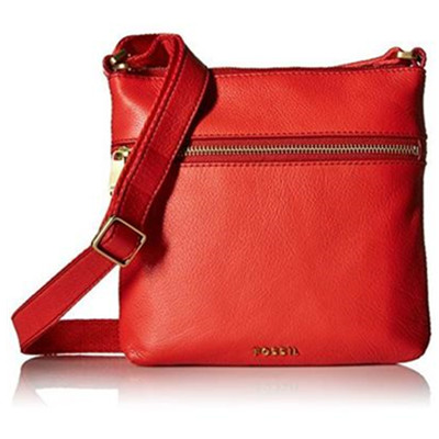 简约大气！Fossil Piper 女士真皮斜挎包