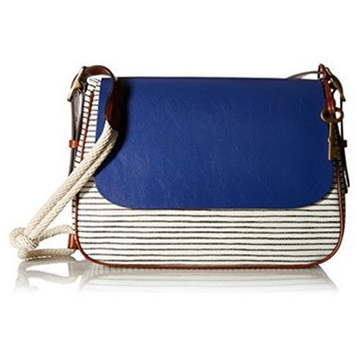 清新海军风！FOSSIL Harper Large 女士斜挎包