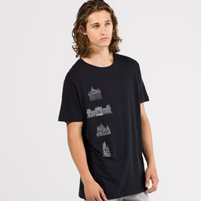 人文印花！PullAndBear男士短袖口袋T恤05239534