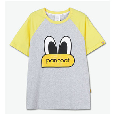 舒适百搭！pancoat拼接大眼印花短袖T恤PPATE162304U