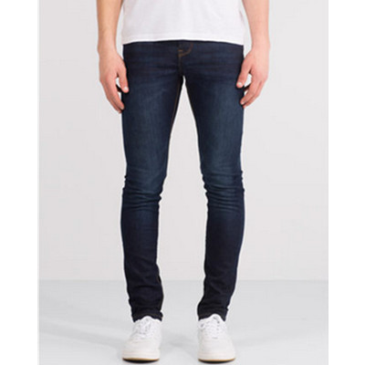 直降！PullAndBear男士紧身款深色水洗牛仔裤09684582