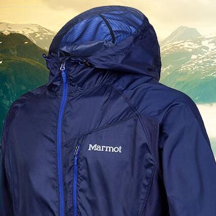 轻量透气！Marmot 土拨鼠 男士带帽 皮肤衣Q51170