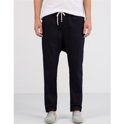 休闲百搭！PullAndBear男士萝卜型条纹裤哈伦裤09683505