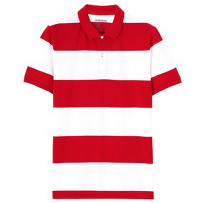 聚星节！佐丹奴撞色条纹纯棉扁机领短袖POLO 93014624