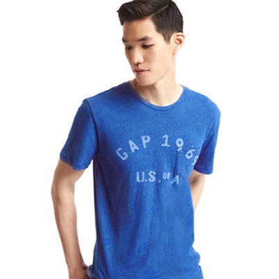 聚星节！Gap徽标纯棉仿旧印花单袋短袖T恤200086