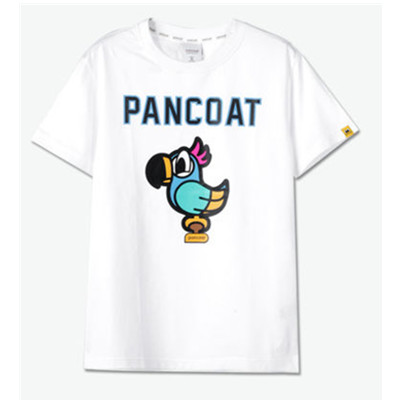可爱休闲！pancoat可爱鹦鹉字母短袖T恤