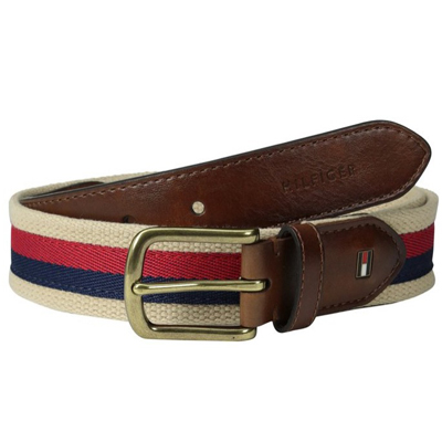 时尚！Tommy Hilfiger 汤米Casual Fabric 男款拼接皮带