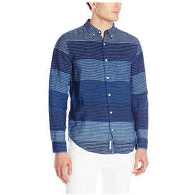 M码！幸运牌Lucky Brand Indigo 男款100%亚麻衬衫