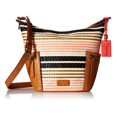 再降！Fossil 化石 Emerson 女士真皮斜挎包