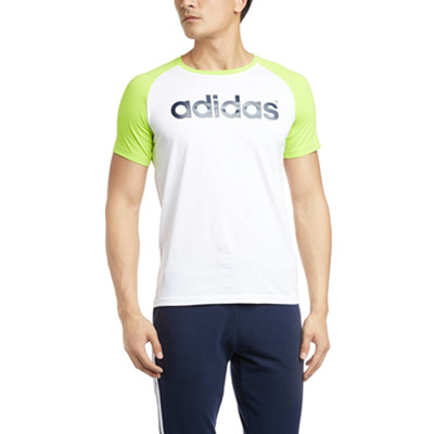 青春活力！adidas NEO阿迪达斯BASE男式短袖上衣