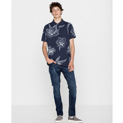 休闲百搭！PullAndBear男士花朵印花POLO衫09202504