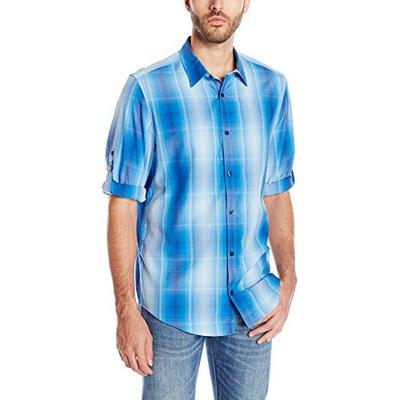 好价！Calvin Klein Roll Up 男式格纹衬衫