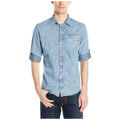 大码福利！Calvin Klein Jeans Roll Tab男士牛仔衬衫