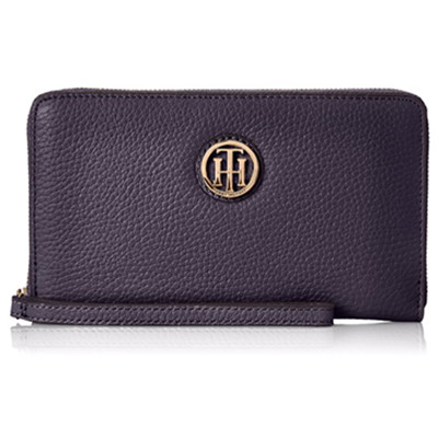 简约大方！Tommy Hilfiger Lucky Charm 女士真皮拉链钱包