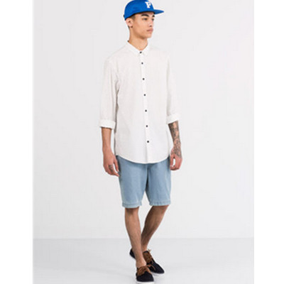 秋季优选！PullAndBear男士全身印花长袖衬衫05470575