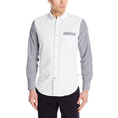 M码！诺帝卡Nautica Color Blocked 男修身牛津衬衫