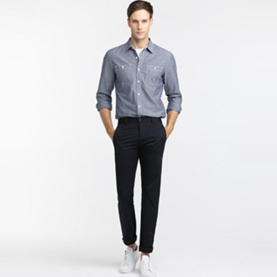 时尚干练！佐丹奴舒适卷脚弹力棉长裤01116043