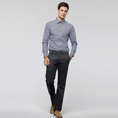 帅气减龄！佐丹奴商务休闲修身细纹衬衫01042575