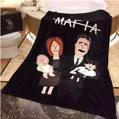 舒适亲肤！馨窝 黑手党毛毯 空调珊瑚绒毯子