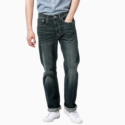 休闲百搭！Levi's李维斯505系列男士宽松直筒水洗牛仔裤00505-0277