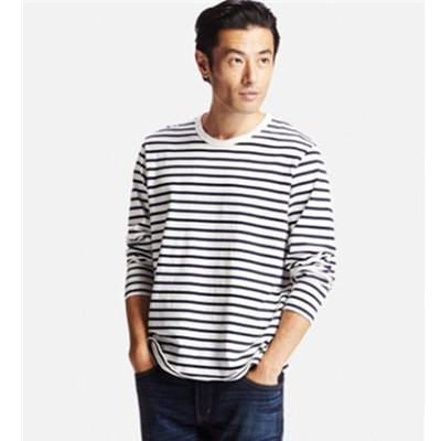 经典条纹！UNIQLO优衣库水洗条纹圆领T恤172346