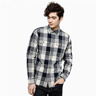 秋季必备！李维斯翻领尖领长袖格子衬衫19587-0012