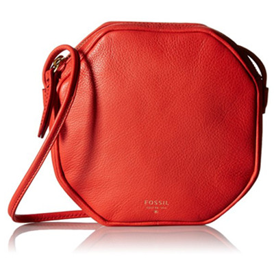 造型可爱！FOSSIL 化石 Jules Octagon 女士真皮斜挎包