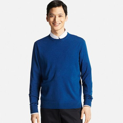 多色可选！优衣库精纺美利奴圆领针织衫(长袖) 173215