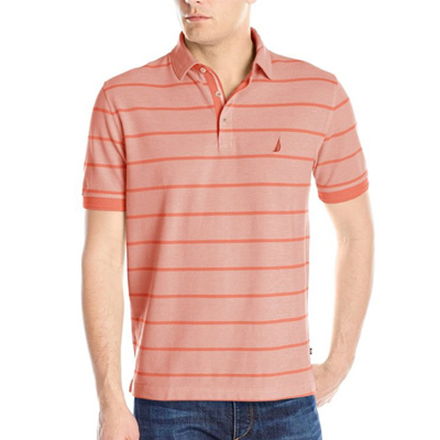 阳光帅气！Nautica 诺帝卡 Striped Oxford 男士Polo衫