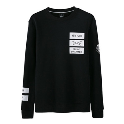 秋季必备！森马圆领撞色标志印花套头长袖卫衣