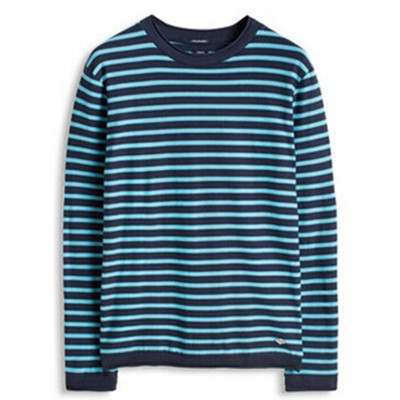 帅气百搭！ESPRIT男士全棉条纹长袖圆领T恤-036EE2I003