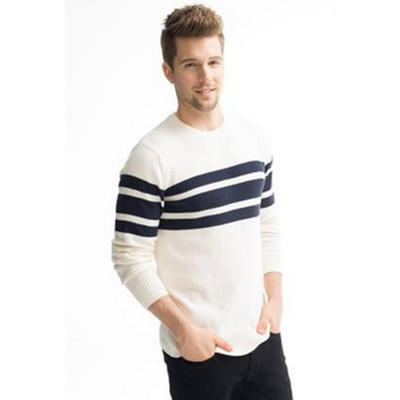 帅气减龄！Old Navy青年休闲条纹圆领毛衣339977