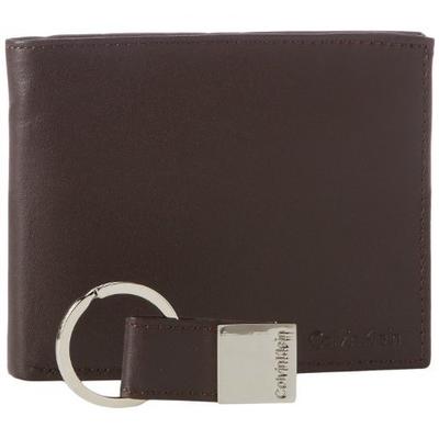 低价！Calvin Klein 男士短款时尚真皮钱包（带钥匙扣）