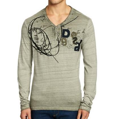 休闲百搭！Desigual 男 长袖T恤 38T14404029