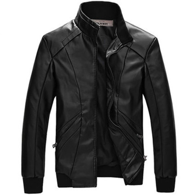 休闲设计！花花公子秋季皮衣夹克16014PL1113