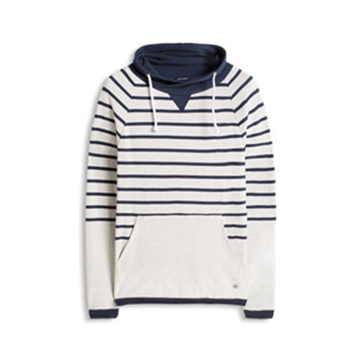 双色可选！ESPRIT拼接色条纹连帽全棉卫衣-036EE2I014