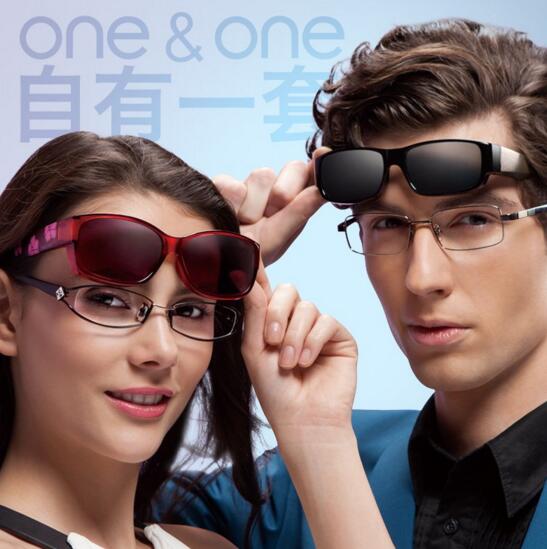 高清偏光！ONE&ONE 近视架偏光套镜 ONE7616 黑色