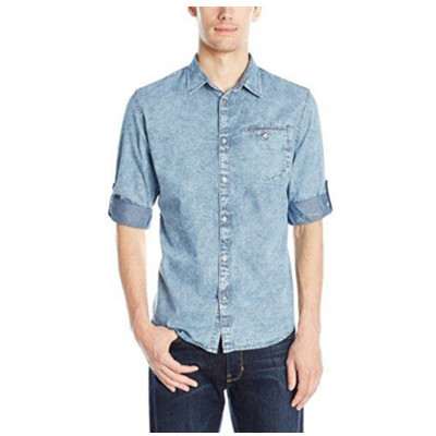 上身帅气！Calvin Klein Jeans Roll Tab男士牛仔衬衫