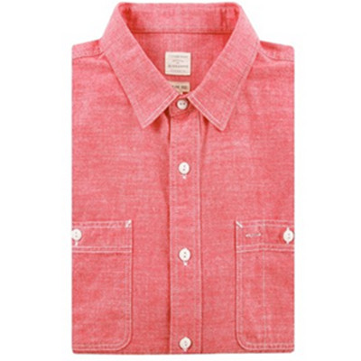 舒适清新！佐丹奴青年布双袋经典修身短袖衬衣01046209