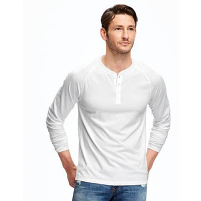 新低！Old Navy男经典亨利领基本款长袖T恤332906-1